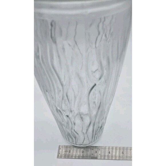 Wavy Ribbed Glass Vase Heavy Large Centerpiece Clear Wedding Decor Shower Party - Picture 9 of 9